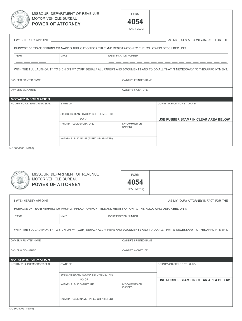  Missouri Form 4054 2019