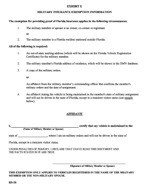 Florida Dmv Military Exemption Form