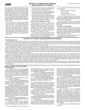 Medical Examination Report Dmv  Form