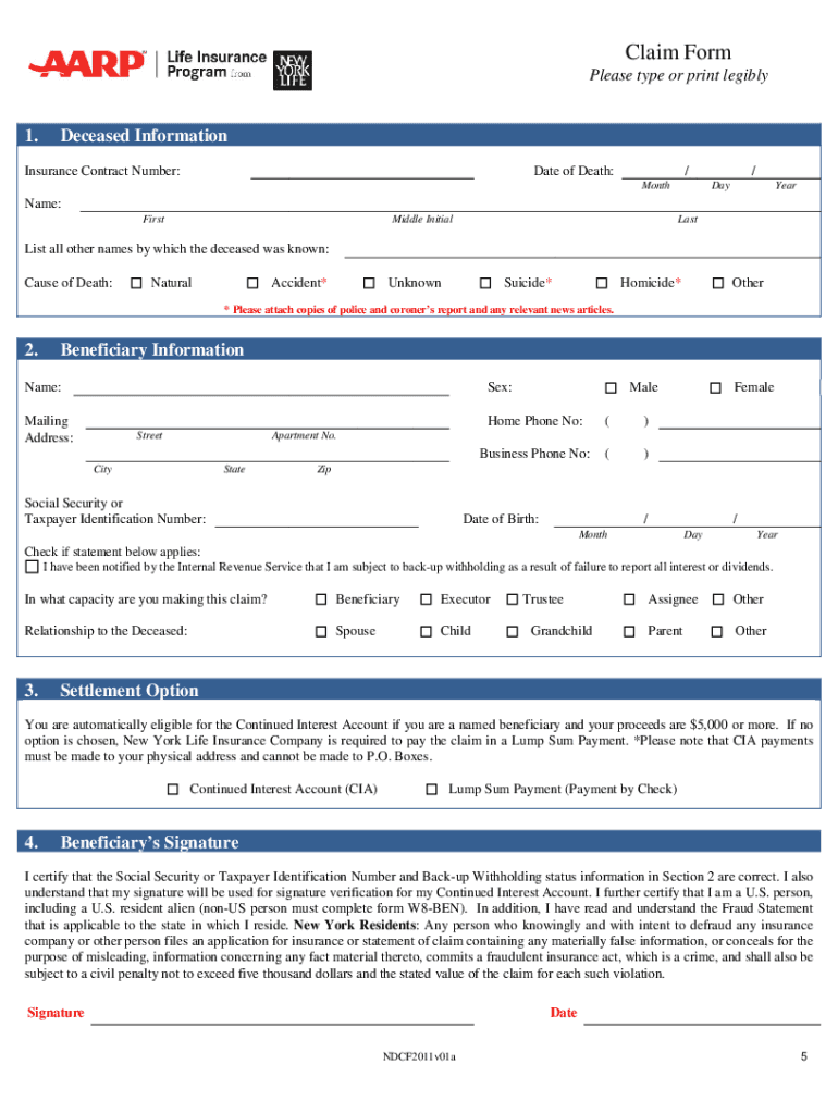  Aarp Claim Form 2011-2024