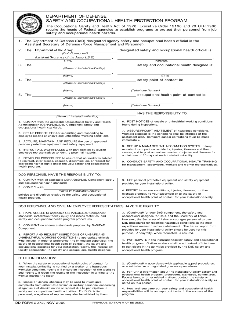  Dd Form 2272 2000-2024