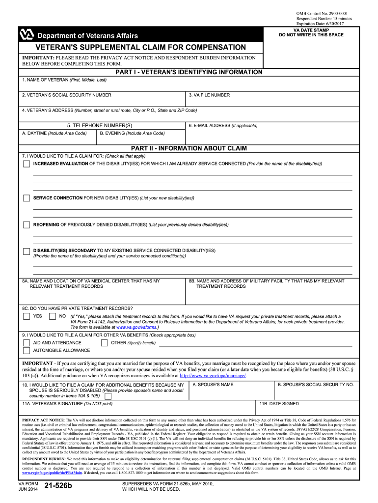 Get and Sign Va Form 21 526b 2010