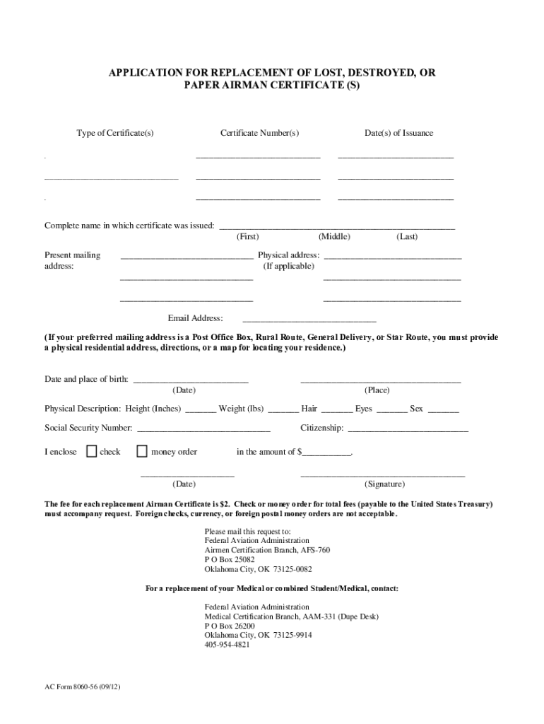  Faa Form 8060 56 2012-2024