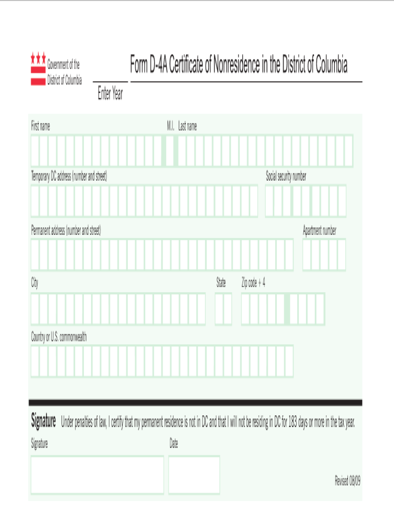  Form D4a 2009