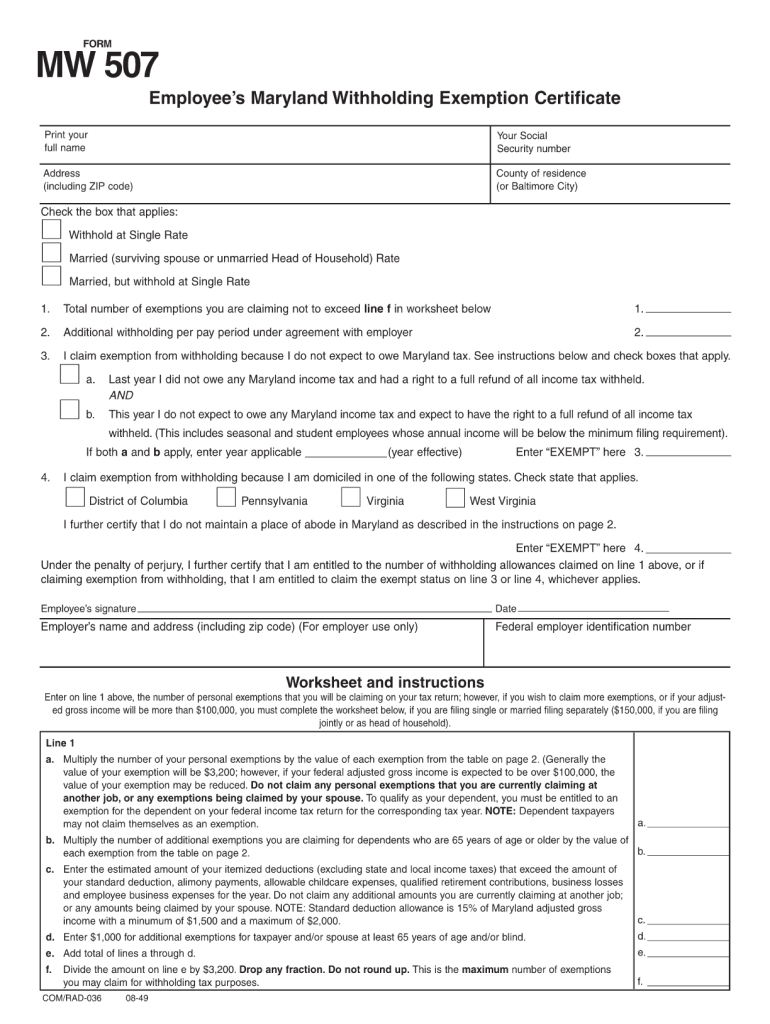  Mw 507 Form 2008