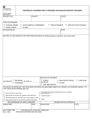 Form Fhwa 1365 Instructions