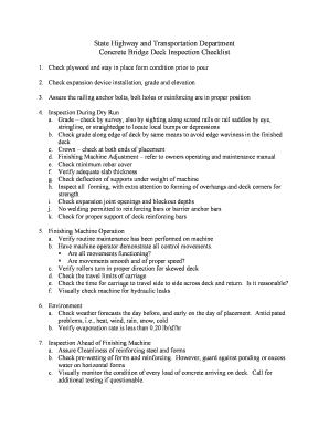 Water Ponding Test Checklist  Form