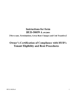 Hud Form 50059 Instructions