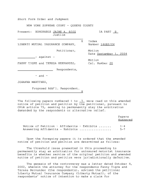 Sample Proposed Judgment New York  Form