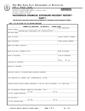 Hazmat Report Template  Form