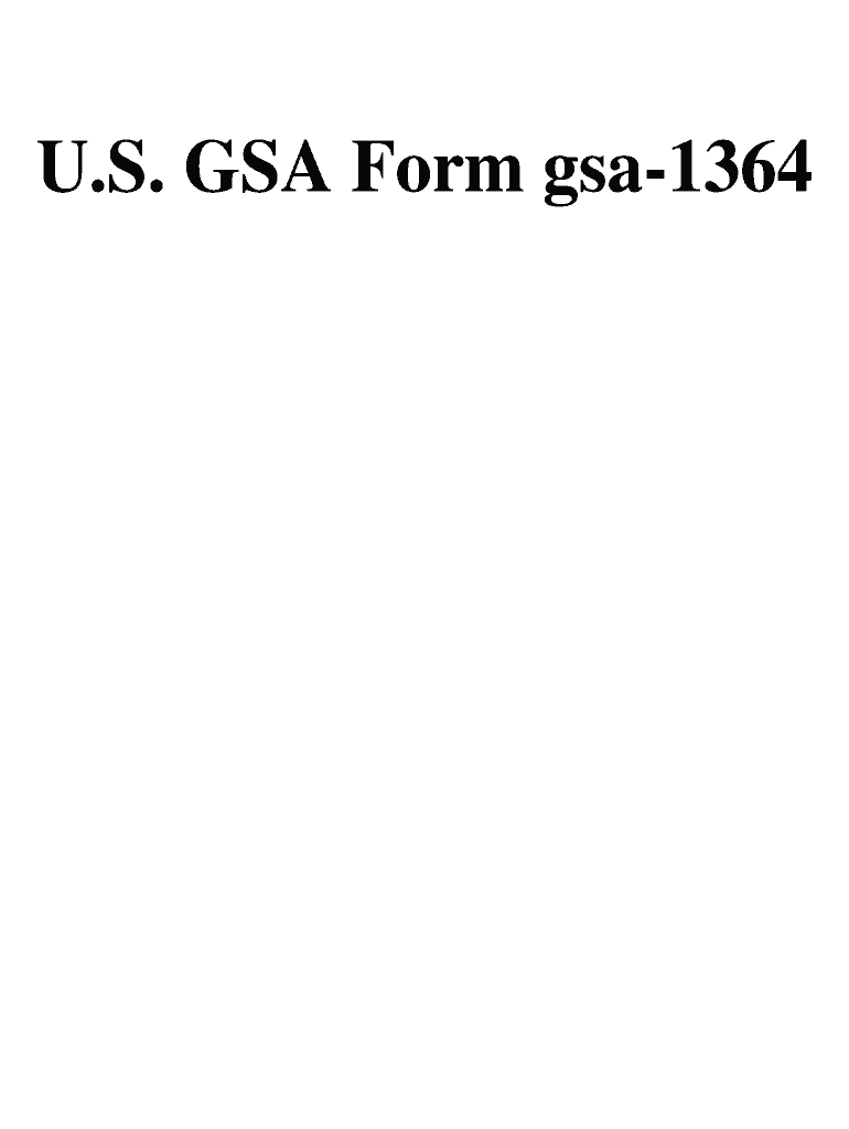 Get and Sign Gsa Form 1364 Fillable 1998