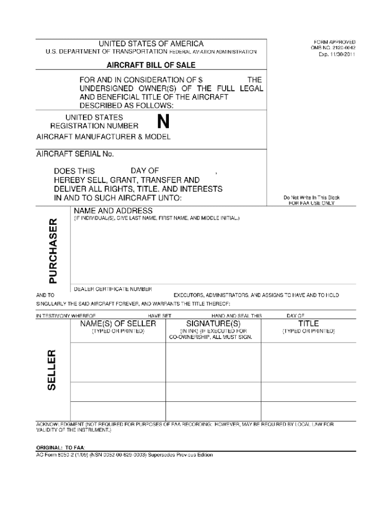  Aopa Bill of Sale Form 2009