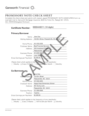 Note Sheet Format