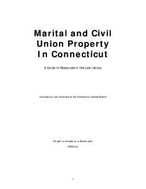 Marital and Civil Union Property in Connecticut Connecticut Jud Ct  Form