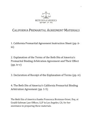 California Prenuptial Agreement Template Word  Form