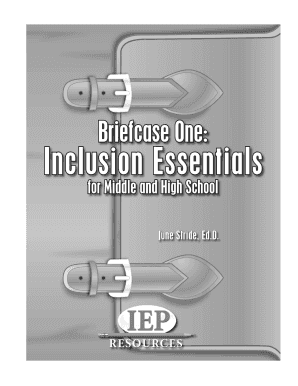 Briefcase One Inclusion Essentials for Middle and H S SAMPLE  Form
