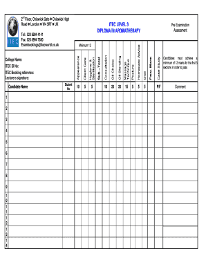 Aromatherapy Assessment Form