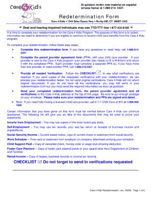 Care 4 Kids Ct Redetermination Form