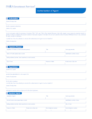 Authorization of Agent Form 3520 a