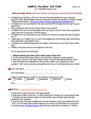 Fillable PDF Form Templates