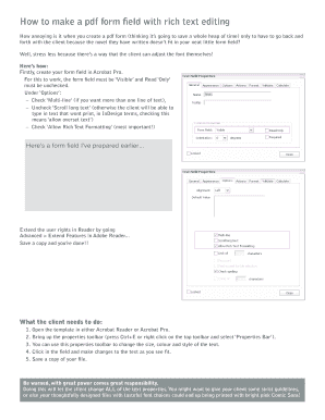 Allow Rich Text Formatting PDF