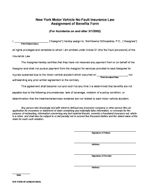 Assignment of Benefits Roofing Form PDF