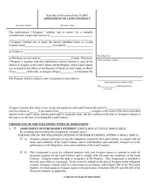 Assignment of Land Contract  Form