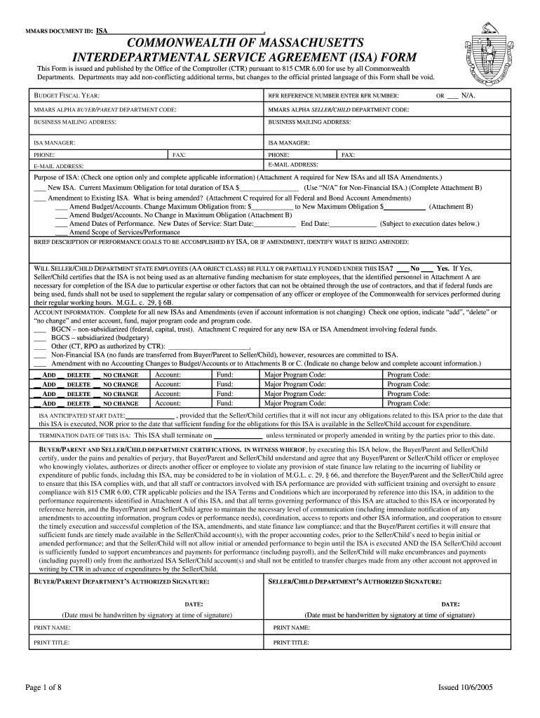 PDF Format of ISAFORM05  PDF  Mass  Gov  Mass