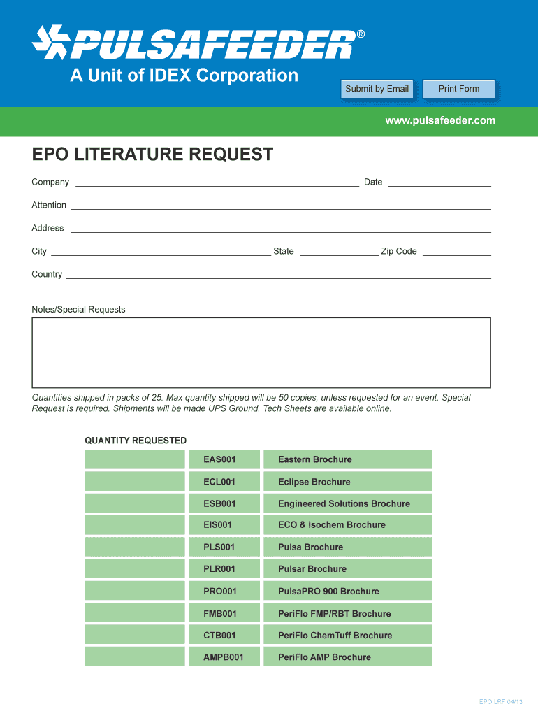 Pulsafeeder Order Form