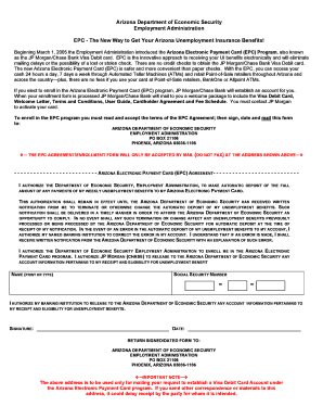 Bank of America Unemployment Card Az  Form