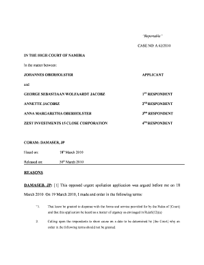 Spoliation Application Template  Form