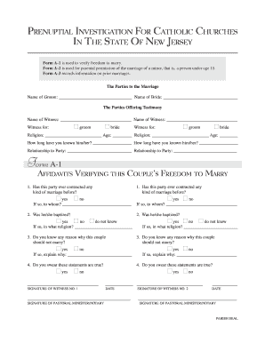 Prenuptial Investigation  Form