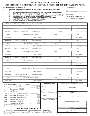 Mcl Dues Transmittal Forms