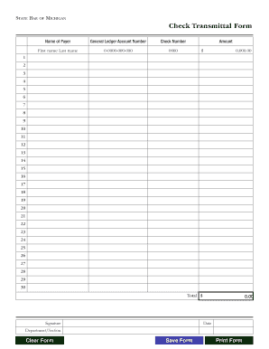 Check Transmittal Form