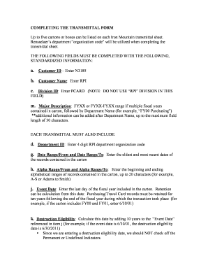 Iron Mountain Transmittal Sheet  Form