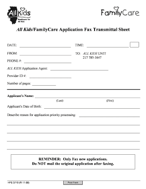 All Kids Application  Form