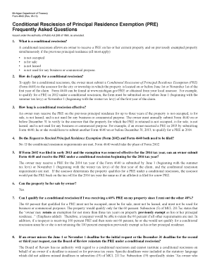 State of Michigan Conditional Rescission Form