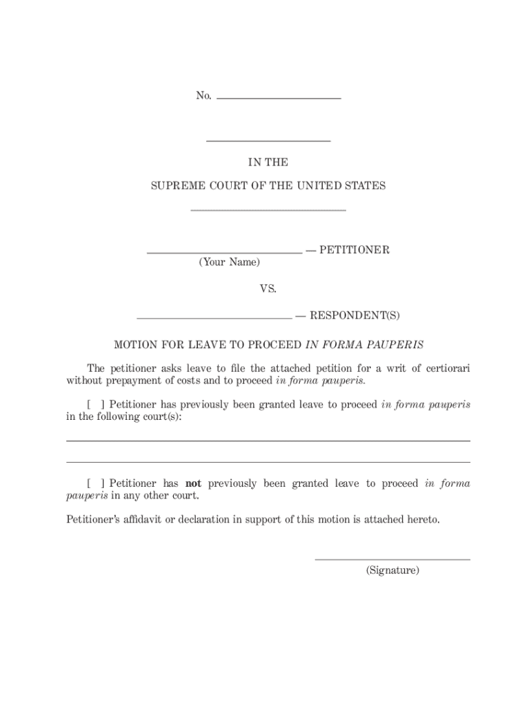  Writ of Certiorari Form 2009