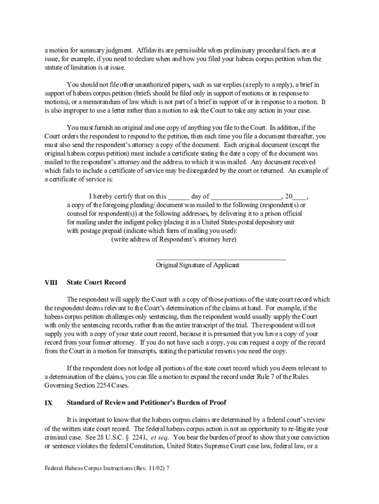  Federal Habeas Corpus 2002-2024