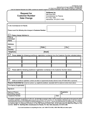 Uspto Customer Number Request Form