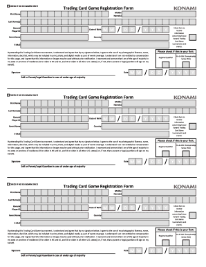 Card Game Registration  Form