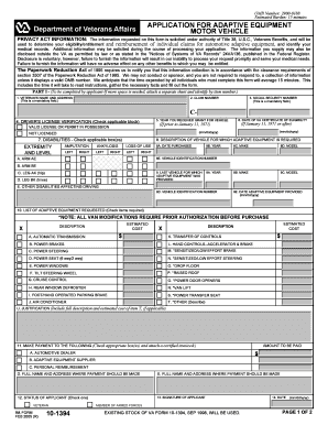 Va Form 10 1394