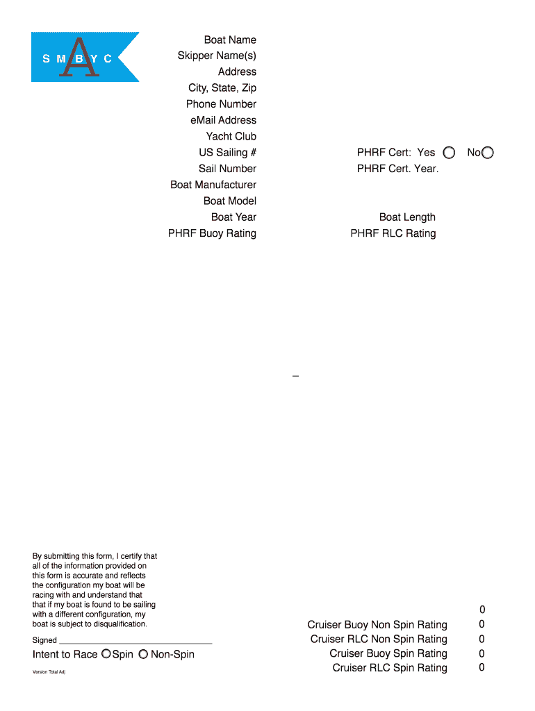 ASMBYC Cruiser Class Adjustment Form