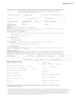 Anthem Provider Adjustment Form PDF
