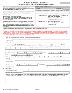 Alabama Board of Adjustment  Form