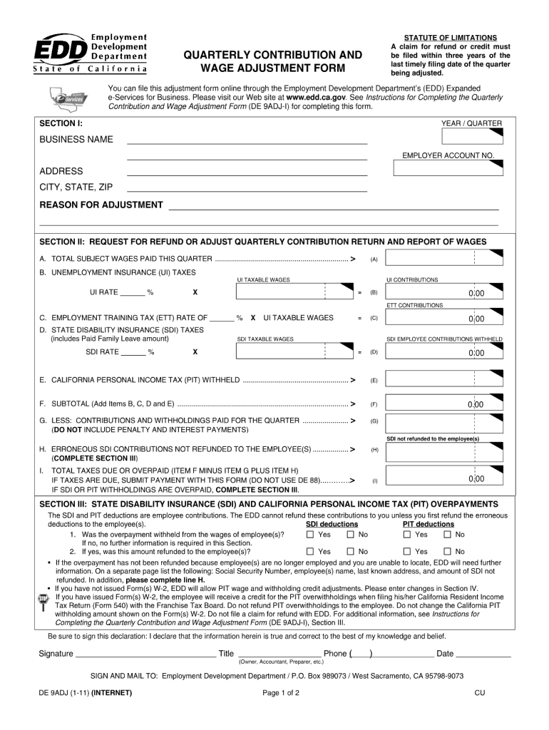 Get and Sign Address for De9adj 1 Form 2013-2022