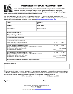 Scottsdale Azgovwaterratesfees Form