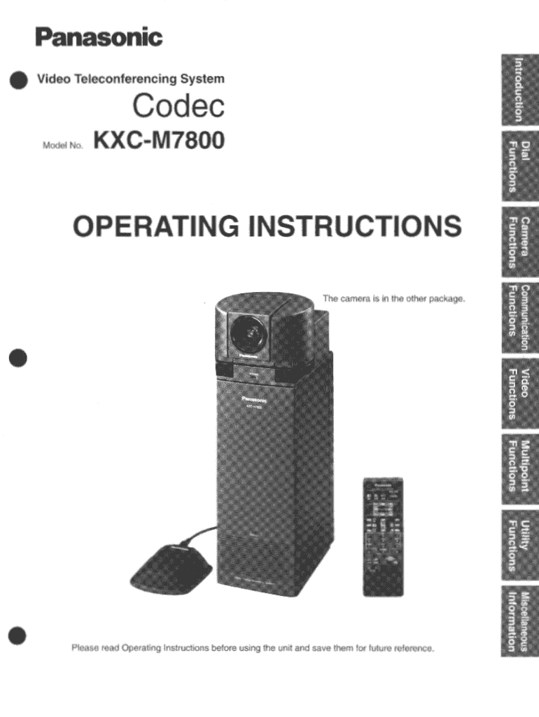 PDF File Created from a TIFF Document  User Guides  Panasonic  Form