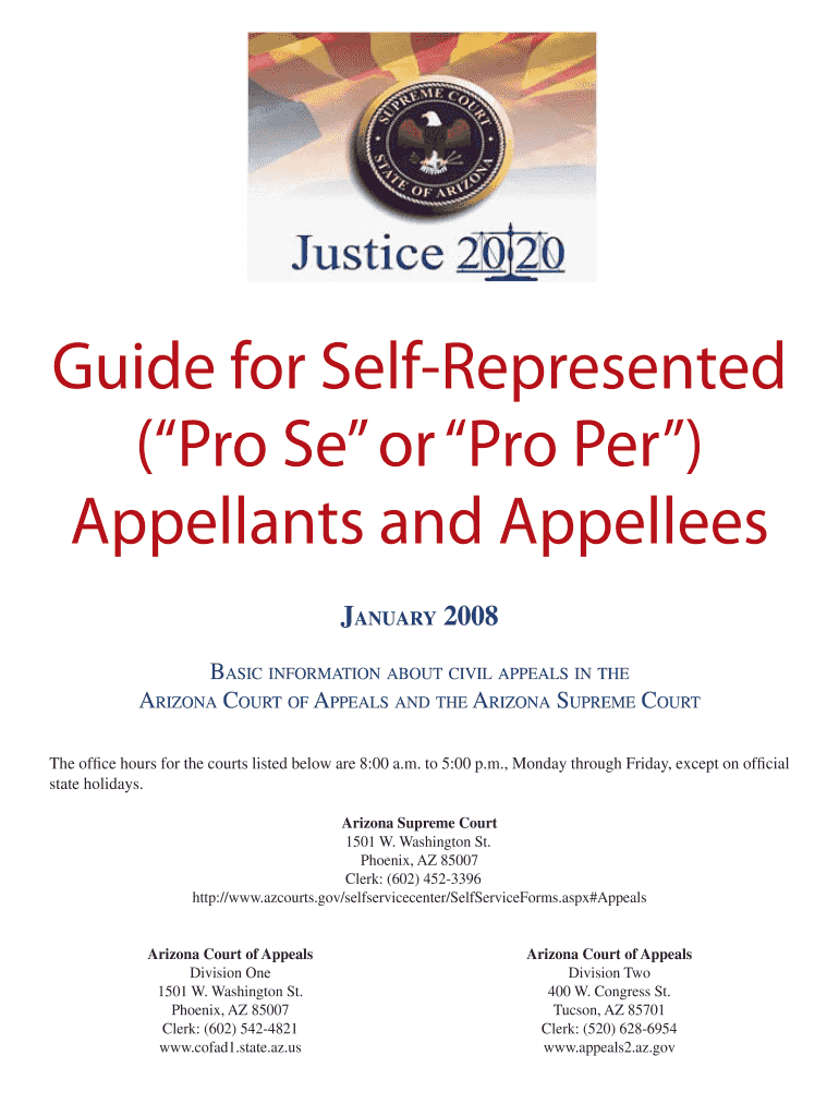 Get and Sign Guide for Self Represented Pro Se or Pro Per Appellants and Appellees Wa Form