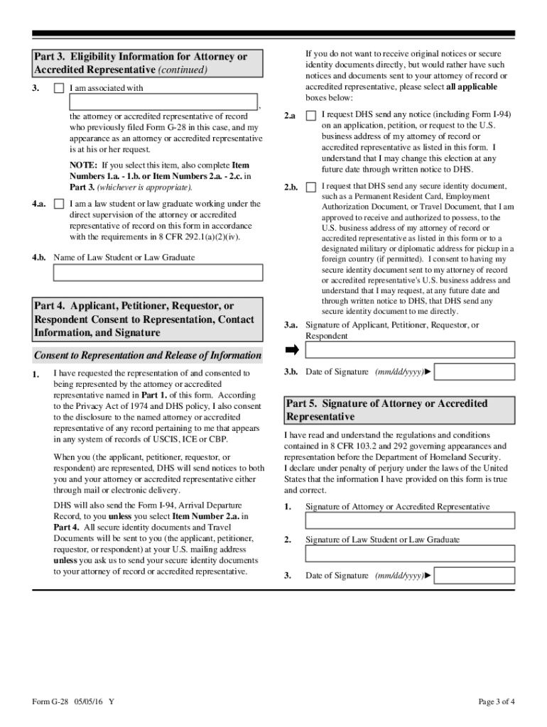 Sample Filled G 28 Form